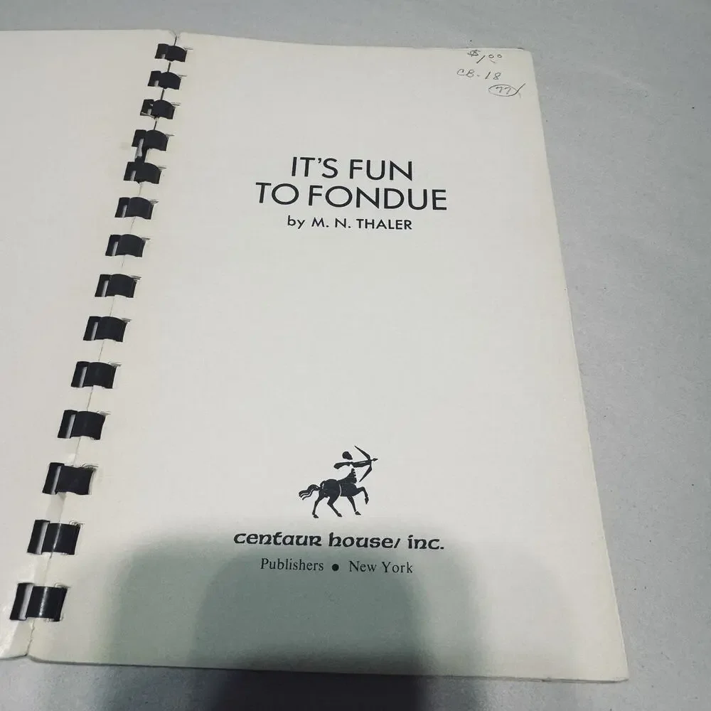 It's Fun To Fondue‎ Cookbook Vintage Spiral Bound Easy Cook Party 1968 MCM
